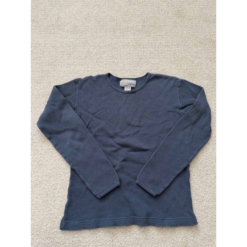 Vintage Y2K Abercrombie & Fitch Waffle Knit Thermal Shirt Men's Blue